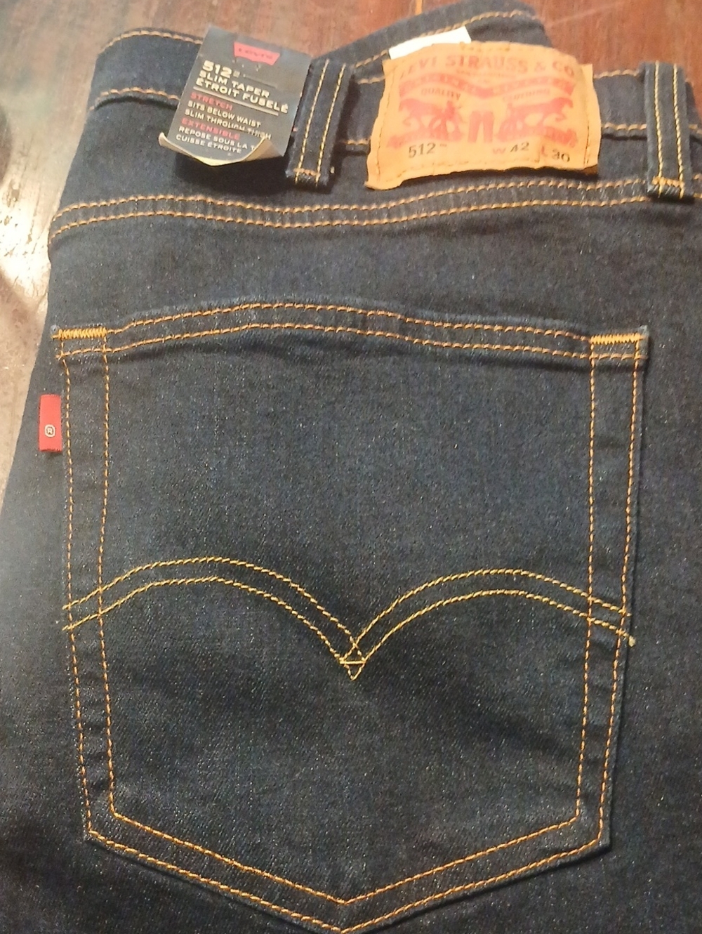 Levi's 512 Slim Straight Men's Jeans - Dark Indigo with Yellow Stitching